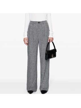 Anine Bing Carrie pant in multi wide-leg wool trousers